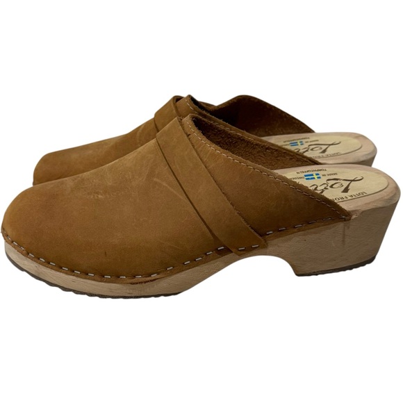 Lotta from Stockholm Lottas Classic Swedish Clogs Camel Nubuck Leather 40 US 9.5 - Picture 8 of 9